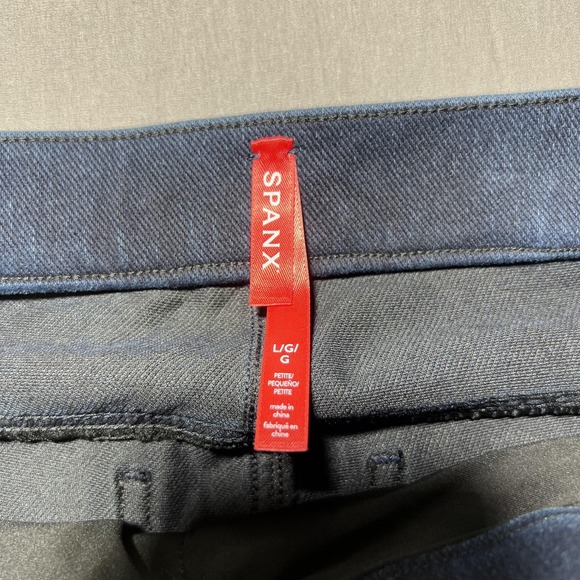 Spanx Ankle Jean-Ish Leggings Womens Large Petite Blue Twilight‎ Rinse Stretch - Picture 8 of 16